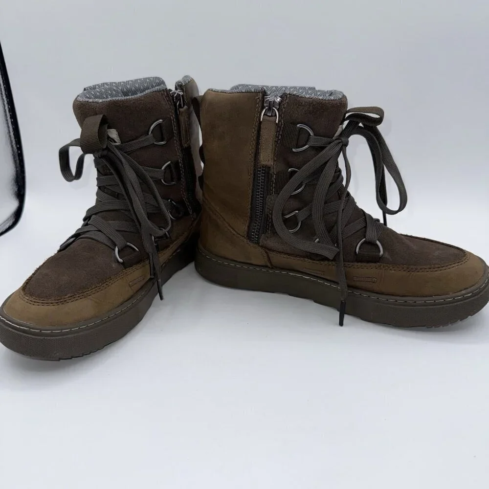 Forsake Lucie Boot Brown Waterproof Leather Size 6.5 Outdoor Sneaker Side Zip